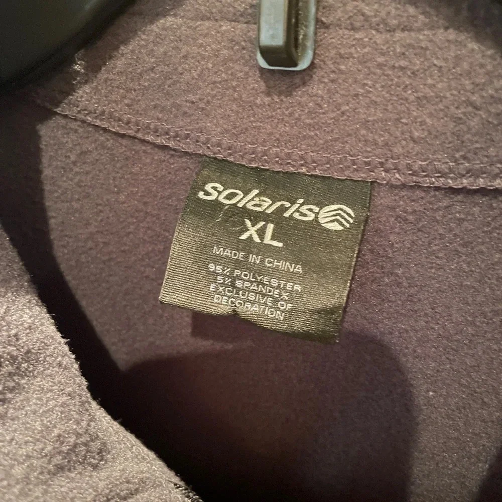 Solaris men’s 1/4 zip fleece-lined pullover SZ XL gray